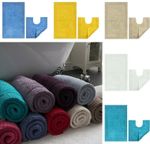 Reversible 2 Piece Bath and Pedestal Mat Set 2200gsm Luxury Thickness Super Soft