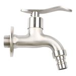 304 Stainless Steel Wall Mounted Laundry Faucet with Single Handle Design