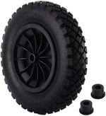 UK PU 14" BLACK Puncture Proof Solid 3.50-8 wheelbarrow wheel COMPLETE NEW