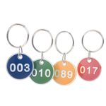 Numbered Tags Metal Key Tag Number ID Tag With Key Ring Keychain