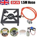 Cast Iron Gas Burner Ring Cast Iron Boiling LPG Cooker Catering Stove 8KW  Hose