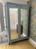 Beautiful Hand Painted Mirrored Armoire