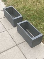 2 x Wooden garden planter box trough (52cm x 23cm x 24cm depth) 