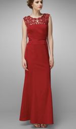 Collection 8 Isabella Full Length Ruby Red Evening Dress Size 16 Cruise Ball