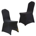 50/100PCS Black Dining Chair Covers Spandex Slip Cover Stretch Chair Protector