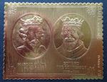 Staffa 1977 Hardicanute and Edward the Confessor 23k gold foil MNH stamp