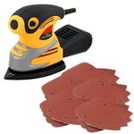 Detail Palm Sander 200W Electric + 43 Delta Sanding Sheets + Dust Collection Box
