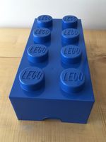Genuine Large Lego 4x2 Brick&Stud Blue Storage BoX  Stackable 50x25x15cm- VGC**