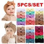 5PCS Newborn Baby Girls Rabbit Headband Soft Elastic Bow Knot Hair Band Set Gift