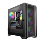 iONZ GE336F V2 XL - PC Gaming Case, Tempered Glass - Mid Tower, Airflow Black
