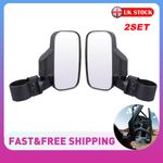 Rear View Mirror Side Mirrors 1.75" 2" Roll Bar For Polaris RZR Yamaha UTV & ATV