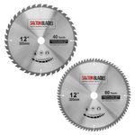 Saxton 2x TCT Circular Wood Saw Blades 305mm - 40 & 80T for Bosch Makita Mitre