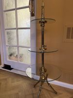 Etagère 3 Layers Of Brass And Glass Adjustable