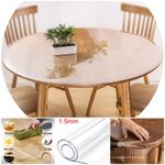 Round Transparent PVC 1.5mm Table Protector Clear Table Cover Plastic Tablecloth