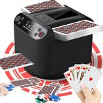 2in1 Auto Card Shuffler and Dealer Machine 360° Rotating for 1-2 Decks,4 Remotes
