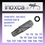 TORX SCREWDRIVER BIT 25mm NO HOLE T4 T5 T6 T7 T9 T10 T20 T25 T27 T30 T40 T45 T50