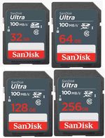 SanDisk SD Memory Card Ultra 16GB 32GB 64GB 128GB 256GB for Camera SDHC SDXC
