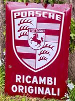 Large Porsche Enamel Sign - Ricambi Originali