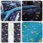 Bedlam SEA LIFE Kids Childrens Glow in the Dark Bedding / Pencil Pleat Curtains
