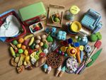 Large Pretend Play Toy Kitchen Food Accessories Pots Pans Bundle