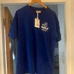 Damson Madder Deli-Dogs Blue Graphic Print Cotton Crew Neck Short Sleeve Tee S