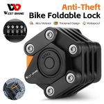 WEST BIKING 4 Digit Code Bicycle Folding Lock Anti Theft E-bike Chain Lock 78cm