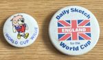 England Football World Cup 1966 pair of Badges Daily Sketch & World Cup Willie 