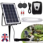 UK Solar Power Oxygenator Pond Water Oxygen Pump Air Pump Aerator-Pond Fish Tank