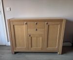 Oak Effect Wooden Sideboard, 2 Doors  , 3 cupboards