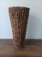 Vintage African Hide Covered Tribal Drum Hand Made