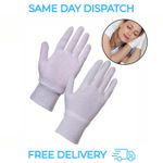 24 pairs, 100% COTTON WHITE GLOVES Moisturising Eczema Butler Beauty ONE SIZE UK