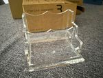 Clear Acrylic Business Card Holder/Display Stand, 2 Tier 2 Slot Horizontal