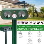Solar Ultrasonic Cat Dog Repellent Fox Pest Scarer Deterrent Repeller Garden