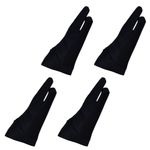 4Pcs Two Finger Gloves Professional Artist Gloves Artist Gloves