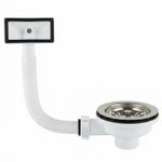 Kitchen Sink Waste Kit 114mm Strainer Plug & Square Overflow Pipe Set BELOFAY