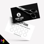 Personalised Loyalty Reward Cards Printing – Barber, Hairdresser, Hair Style 1
