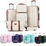 Fergana 6-Piece ABS Hard Shell Luggage Set – Spinner Suitcases with TSA Lock