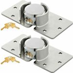 2X Heavy Duty Van Garage Shed Door Security Padlock Hasp Set Shackle Disc Lock