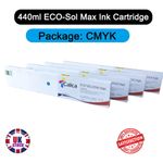 UK CALCA 440ml ECO-Sol Max Ink Cartridge CMYK/PACK Compatible