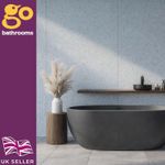 Large PVC Matt Light Grey Terrazzo T&G Waterproof Shower Wall Panel 2400x1000