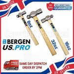 US PRO 3PC SET OF BALL PEIN HAMMERS MACHINIST OAK WOODEN HANDLE 8OZ 16OZ 32OZ