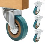 4 X Heavy Duty Rubber Swivel Castor Wheels Trolley Caster Brake 360KG UK