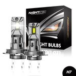 NIGHTEYE Pair H7 70W 30000LM LED Headlight Bulbs 6500K White Canbus Error Free