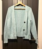 Dunnes Women’s Light Green Knit Button Front V-Neck Cardigan Size S Regular