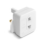 Desiretech Shaver Plug Adapter UK 2-Pin to 3-Pin Converter for Electric Shaver