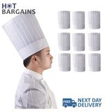 Disposable Chef Hats Round Paper Kitchen Caps in 9" and 11.5" Sizes