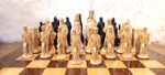 Chess SAC King Arthurs Camalot, 13cm King Ivory and Burgundy. Board not included