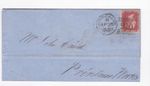 1858 QV FINE 1d PENNY RED STAMP ON KIRKCALDY FIFE WRAPPER TO PRINLAWS WORKS