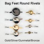 Metal Studs Bag Feet Round Rivets For Handbag Leather Crafts DIY Rivets Colored