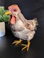 Vintage Feather Chicken Hen Ornament Farmhouse Rustic Country Kitchen Decor Farm